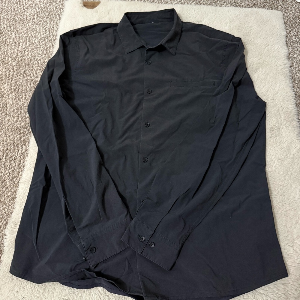 Mens Black LuLuLemon Button Down Size XL